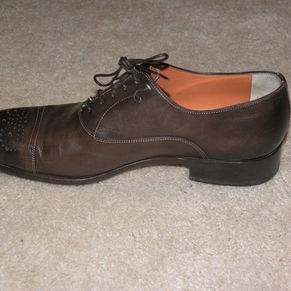 Santoni Fatte a Mano Stafford Brown Oxfords Sz 9.5 main image 8